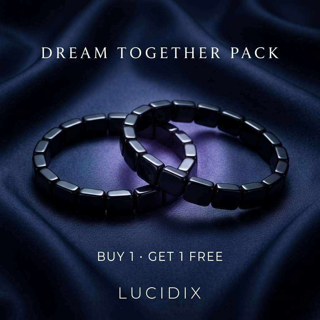 Lucidix Dream Together Pack - two hematite dream bands, buy one get one free